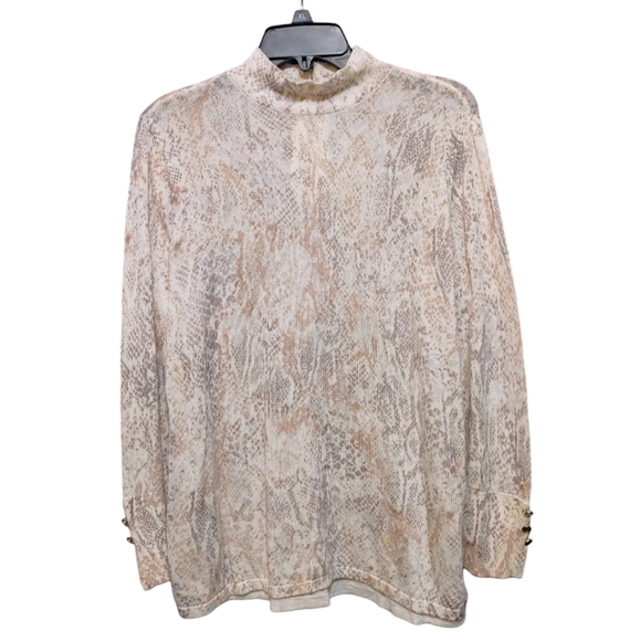 Chico's Python Snake Print Zip Back Mock Neck Sweater Women's Size Large ( 2 ) - Picture 4 of 11